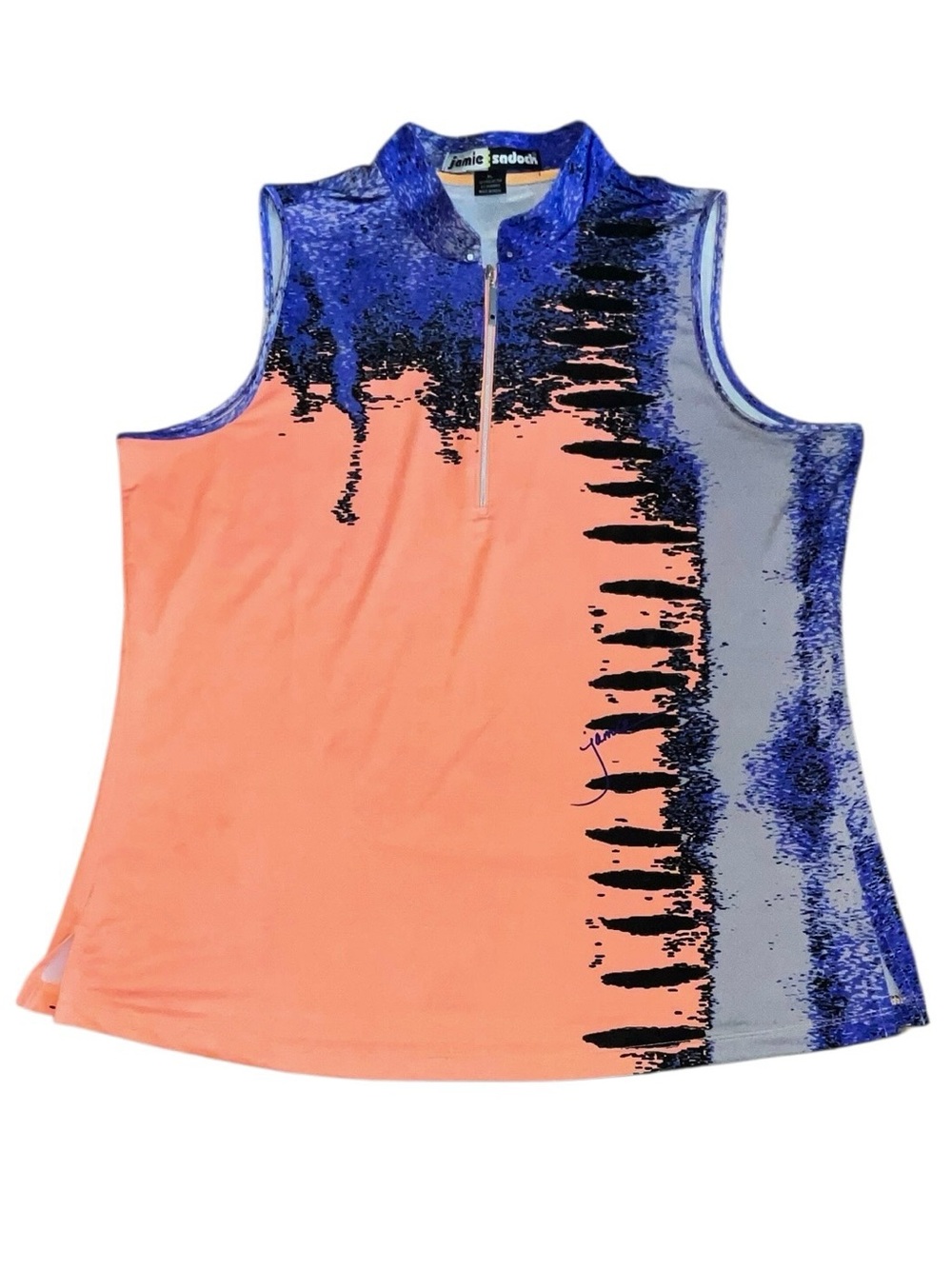 Jamie Sadock Abstract Print Golf Top, EUC